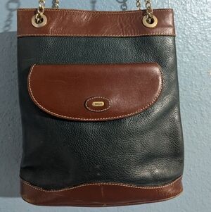 BallyDooney & Bourke Black and Brown Leather Messenger Bag